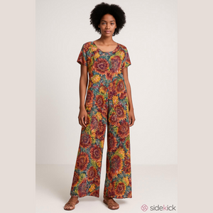 Pink and Purple Casual Maxi Pant Sundress, Size. Large, NWT